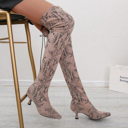 Pointed Over The Knee High Top Fashion Boots - MANDOTOS