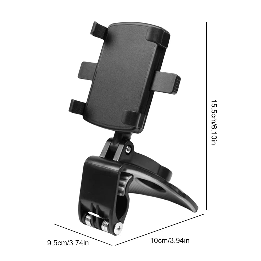 Portable Car Holder Rotatable Multifunction Dashboard/Rearview Mirror/Sun Visor Mount for iPhone Samsung Xiaomi Redmi Huawei - MANDOTOS INTERNATIONAL