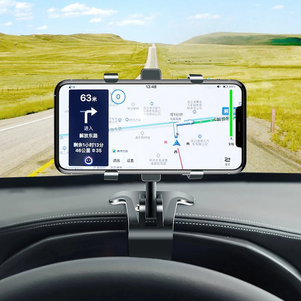 Portable Car Holder Rotatable Multifunction Dashboard/Rearview Mirror/Sun Visor Mount for iPhone Samsung Xiaomi Redmi Huawei - MANDOTOS INTERNATIONAL