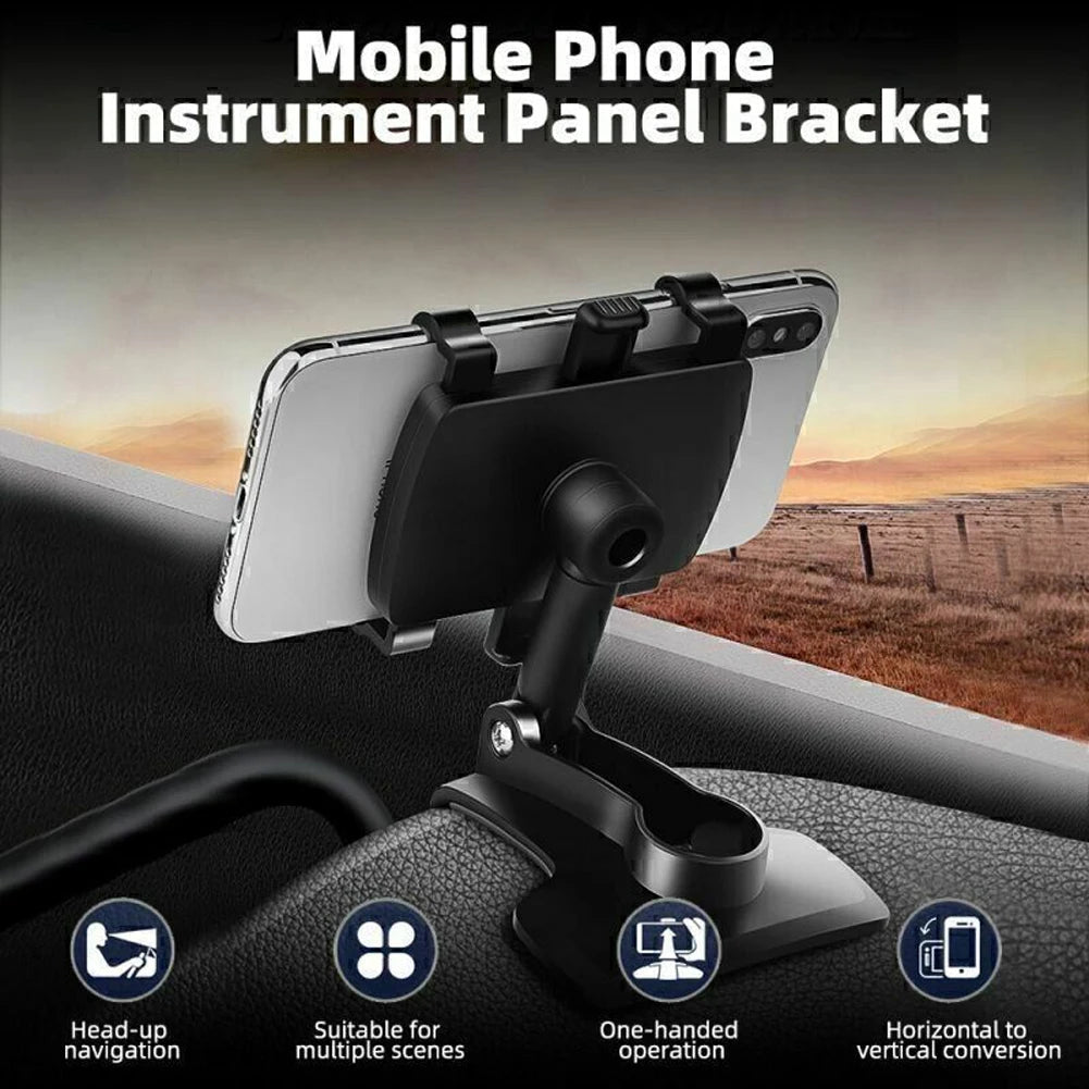Portable Car Holder Rotatable Multifunction Dashboard/Rearview Mirror/Sun Visor Mount for iPhone Samsung Xiaomi Redmi Huawei - MANDOTOS INTERNATIONAL