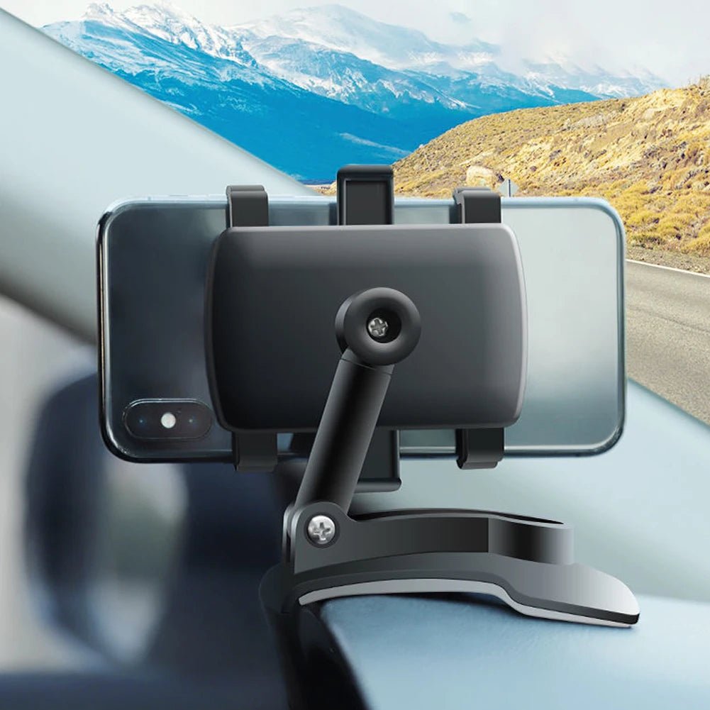 Portable Car Holder Rotatable Multifunction Dashboard/Rearview Mirror/Sun Visor Mount for iPhone Samsung Xiaomi Redmi Huawei - MANDOTOS INTERNATIONAL