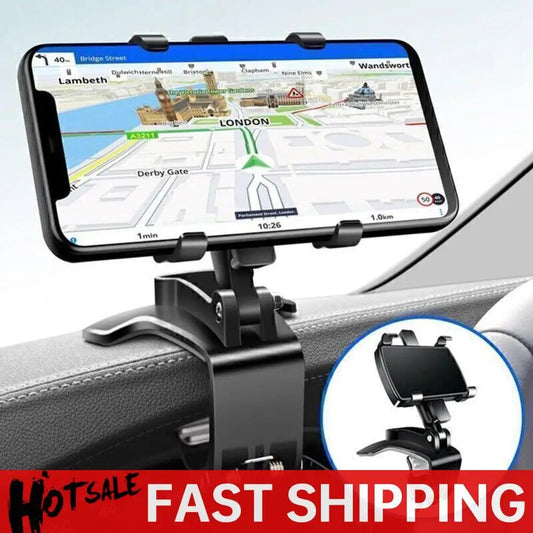 Portable Car Holder Rotatable Multifunction Dashboard/Rearview Mirror/Sun Visor Mount for iPhone Samsung Xiaomi Redmi Huawei - MANDOTOS INTERNATIONAL
