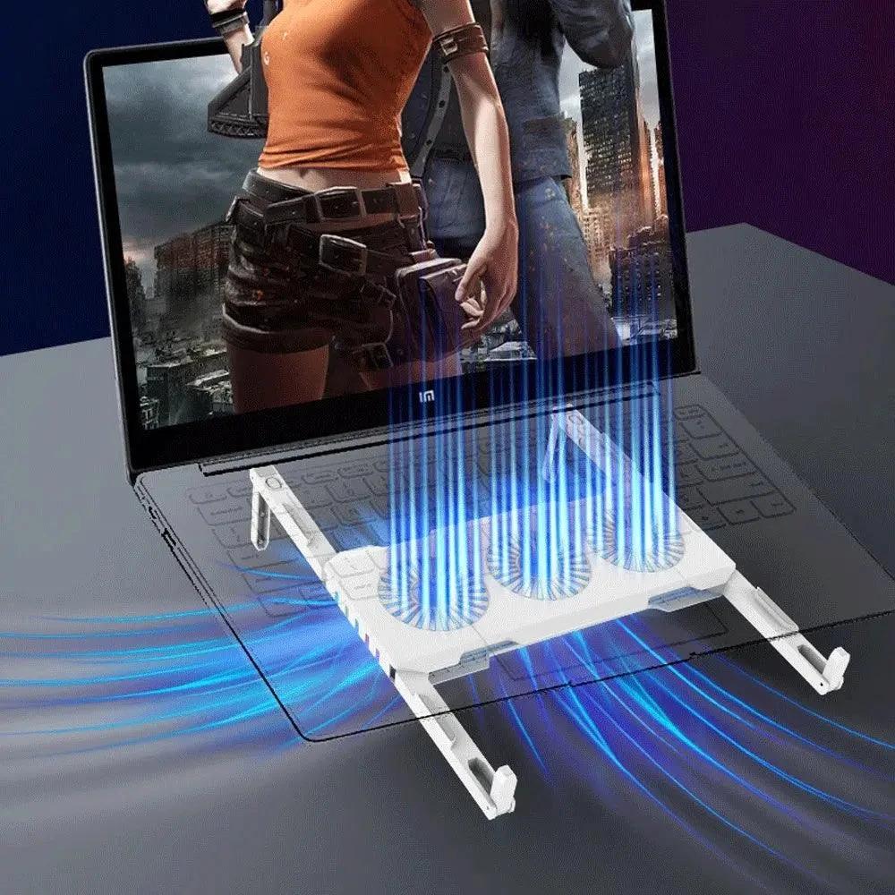 Portable Slim Smart Laptop Cooling Pad USB 3 Fans Gaming Laptop Cooler Fan For 17 Inch Cooler Plug Play For Notebook PC Laptop - MANDOTOS