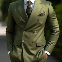 Premium Brown Men's Bespoke Double Breasted Slim Fit Formal Suit Set - MANDOTOS INTERNATIONAL
