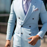 Premium Brown Men's Bespoke Double Breasted Slim Fit Formal Suit Set - MANDOTOS INTERNATIONAL