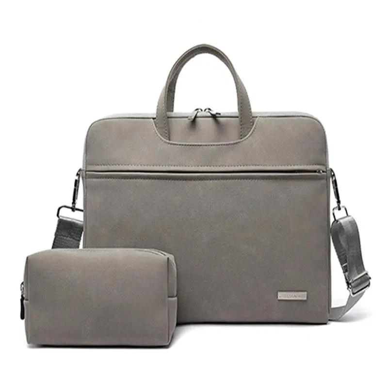 PU Leather Women Laptop Bag Notebook Carrying Case Briefcase For Macbook Air 13.3 14 15.6 Inch Men Handbags Shoulder Mouse Bag - MANDOTOS