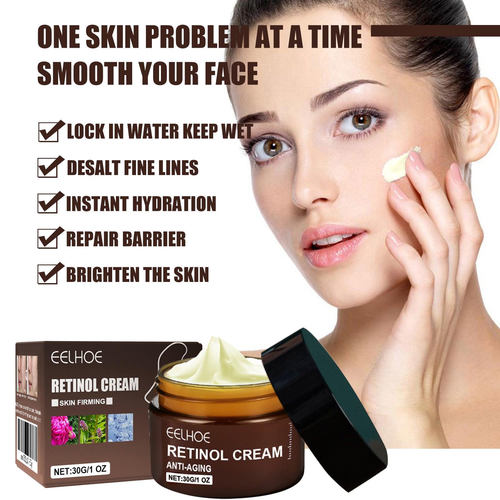 Retinol Anti Aging Wrinkle Removal Skin Firming Cream, EELHOE Retinol Cream Anti-Aging With Hyaluronic Acid And Vitamin - MANDOTOS