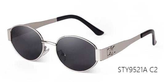 Retro Metal Frame Pilot Oval Sunglasses Women Men Brand Designer Vintage Round Sun Glasses Luxury 90s Green Lens Shades Male UV - MANDOTOS