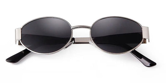 Retro Metal Frame Pilot Oval Sunglasses Women Men Brand Designer Vintage Round Sun Glasses Luxury 90s Green Lens Shades Male UV - MANDOTOS