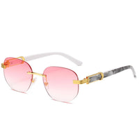 Retro Square Hip Hop Sunglasses Gold Rimless Shades - Men Women Fashion - MANDOTOS INTERNATIONAL