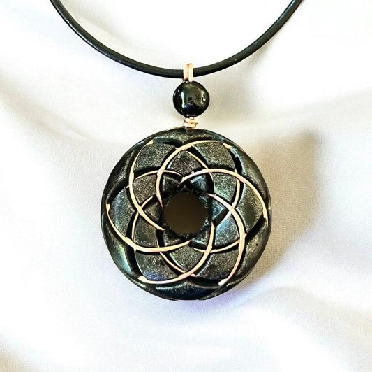 Torus Pendant-Shungite orgonite Rodin coil necklace Ancient Energy