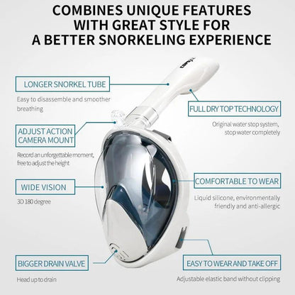 Seamless Snorkel Dive Mask - MANDOTOS