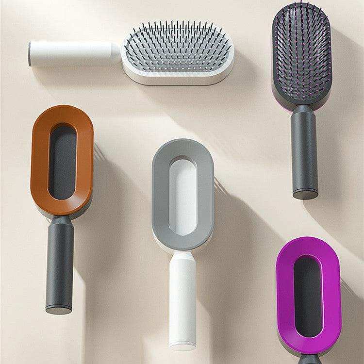 Self-Cleaning Hair Brush with Scalp Massage - One-Click Cleaning - MANDOTOS
