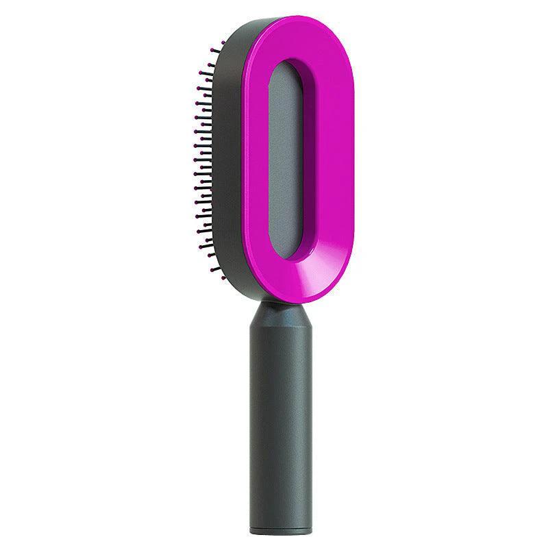Self-Cleaning Hair Brush with Scalp Massage - One-Click Cleaning - MANDOTOS