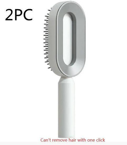Self-Cleaning Hair Brush with Scalp Massage - One-Click Cleaning - MANDOTOS