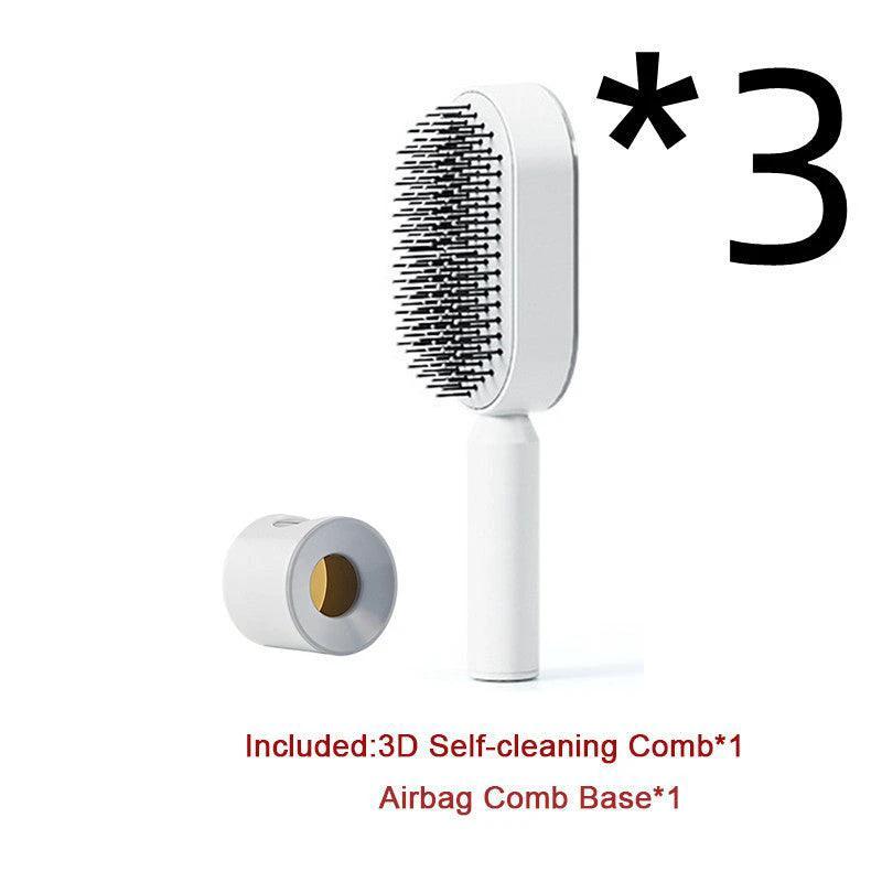 Self-Cleaning Hair Brush with Scalp Massage - One-Click Cleaning - MANDOTOS