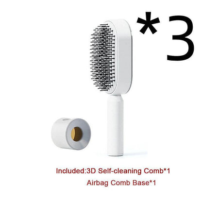 Self-Cleaning Hair Brush with Scalp Massage - One-Click Cleaning - MANDOTOS