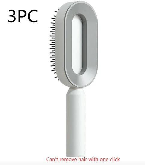 Self-Cleaning Hair Brush with Scalp Massage - One-Click Cleaning - MANDOTOS