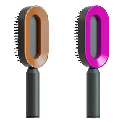 "Self Cleaning Hair Brush For Women One-key Cleaning Hair Loss Airbag Massage Scalp Comb Anti-Static Hairbrush - MANDOTOS"