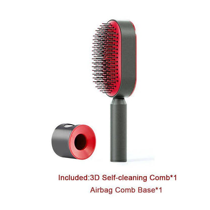 Self-Cleaning Hair Brush with Scalp Massage - One-Click Cleaning - MANDOTOS