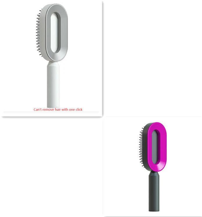 Self-Cleaning Hair Brush with Scalp Massage - One-Click Cleaning - MANDOTOS