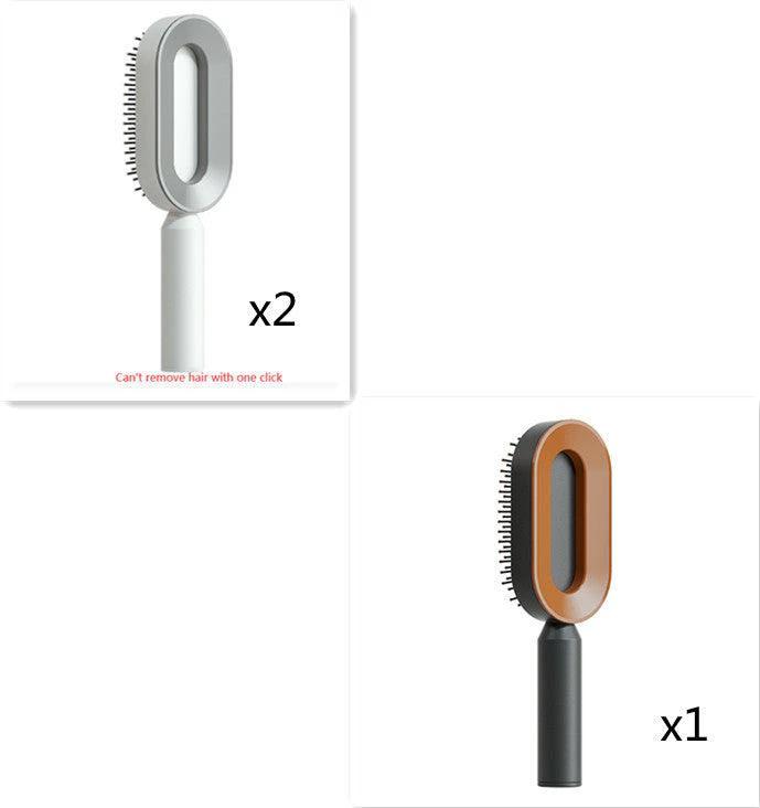 "Self Cleaning Hair Brush For Women One-key Cleaning Hair Loss Airbag Massage Scalp Comb Anti-Static Hairbrush - MANDOTOS"