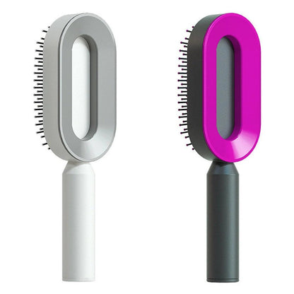 "Self Cleaning Hair Brush For Women One-key Cleaning Hair Loss Airbag Massage Scalp Comb Anti-Static Hairbrush - MANDOTOS"