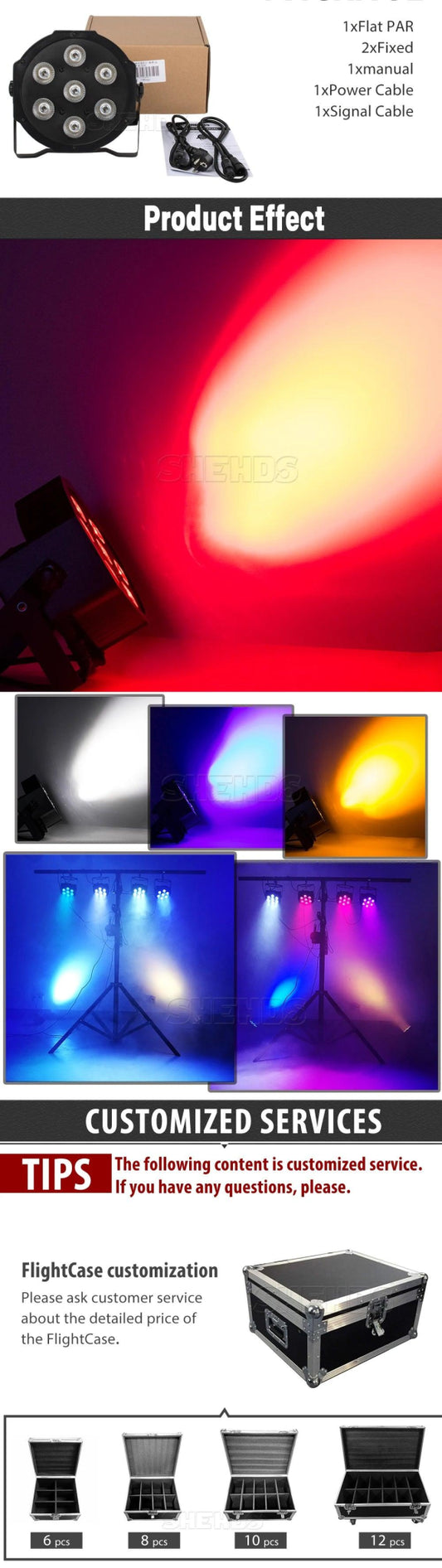 SHEHDS HOT LED Flat Par 7X18W/7X12W RGBWA+UV/RGBW Light Family Birthday Party Theater Wedding Christmas Lights - MANDOTOS