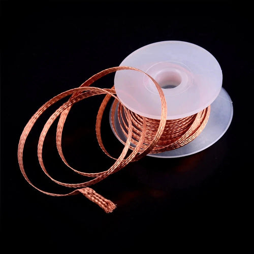 Copper solder wick desoldering braid for PCB repair, 1.5 meters, used for removing solder from electronic circuits.