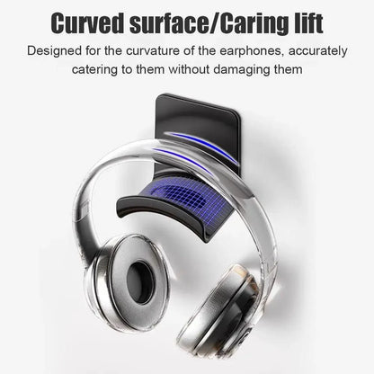 Universal Headphone Stand Adhensive Plastic Wall Mount Hanger Under Desk Headset Rack Holder Support For Gaming Earphone Bracket - MANDOTOS