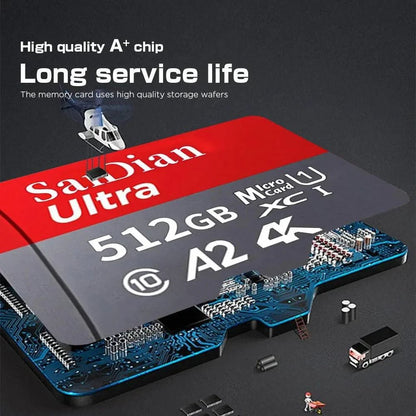 Original Flash Card 512GB Memory Card Large Capacity Micro TF Card 128GB 256GB High Speed SD Cards for PC/Phone/Camera/Mac - MANDOTOS