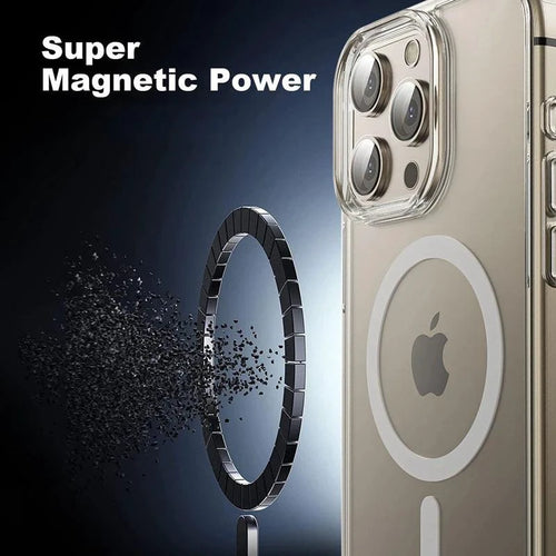 MagSafe Compatible Magnetic Clear Case for iPhone 16/15/14/13/12/11 Pro Max Plus - Wireless Charging Ready - MANDOTOS