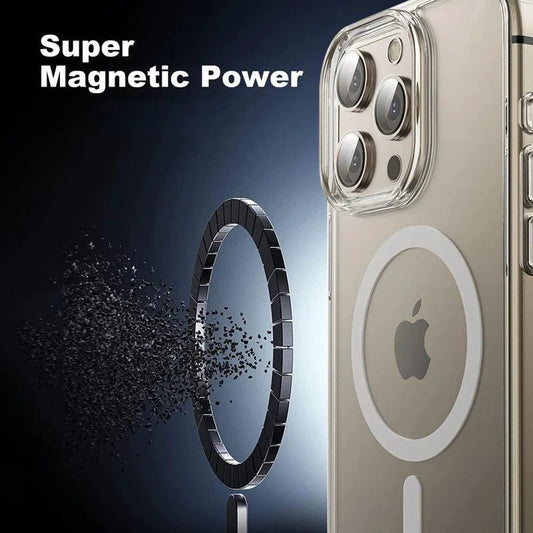 MagSafe Compatible Magnetic Clear Case for iPhone 16/15/14/13/12/11 Pro Max Plus - Wireless Charging Ready - MANDOTOS