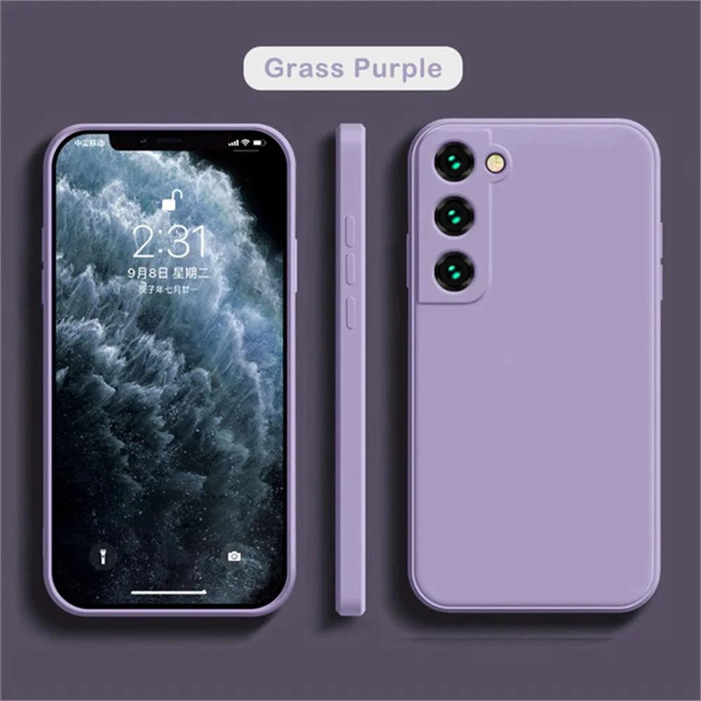 luxury Liquid Silicone Case for Samsung S24 Galaxy S20 S21 S22 S23 FE Plus Note10 20 A52 A31 A41 A71 A51 A72 A70 A50 Coque - MANDOTOS
