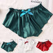 Silk Satin Sexy Panties Simple Flowers Floral Printed Lace Pajamas Underwear Fashionable Oversized Women Shorts Under Wears - MANDOTOS