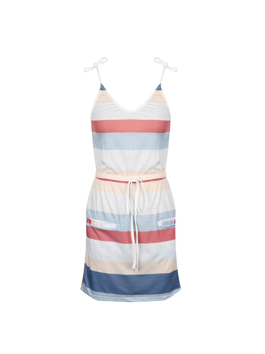 Sleeveless Dress for Women Clothing 2024 Summer Vacation Pullover Beach Sundress Female Korean Fashion Slim Sexy Short Dresse M - MANDOTOS
