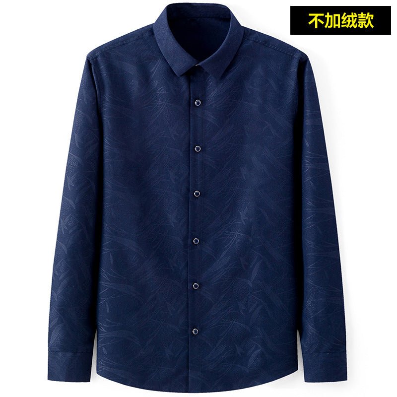Slim-fit Business Dress Men's Shirt Fashionable Printed Thin Casual Shirt Youth Long-sleeved Fashionable All-match Top for Men - MANDOTOS INTERNATIONAL