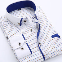 Slim-fit Business Dress Men's Shirt Fashionable Printed Thin Casual Shirt Youth Long-sleeved Fashionable All-match Top for Men - MANDOTOS INTERNATIONAL