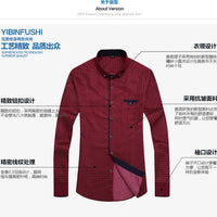 Slim-fit Business Dress Men's Shirt Fashionable Printed Thin Casual Shirt Youth Long-sleeved Fashionable All-match Top for Men - MANDOTOS INTERNATIONAL