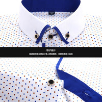 Slim-fit Business Dress Men's Shirt Fashionable Printed Thin Casual Shirt Youth Long-sleeved Fashionable All-match Top for Men - MANDOTOS INTERNATIONAL