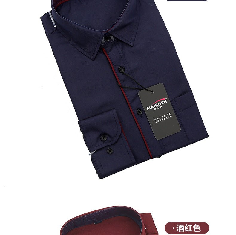 Slim-fit Business Dress Men's Shirt Fashionable Printed Thin Casual Shirt Youth Long-sleeved Fashionable All-match Top for Men - MANDOTOS INTERNATIONAL