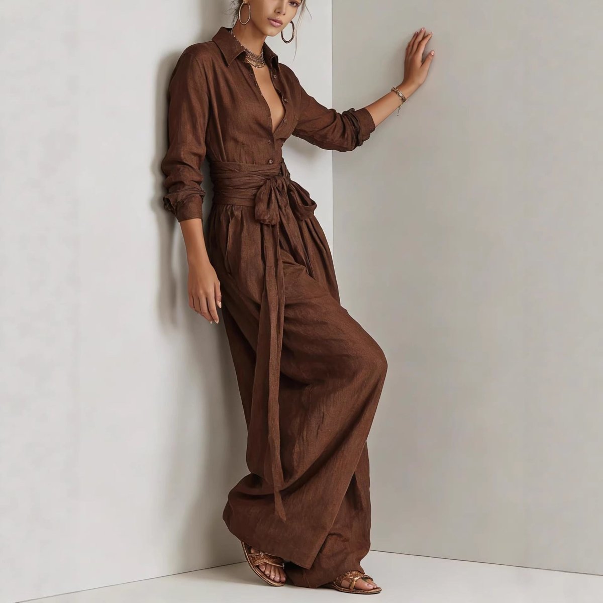 Solid Color Fashion Casual Pants Set for Women - MANDOTOS INTERNATIONALcasualwear