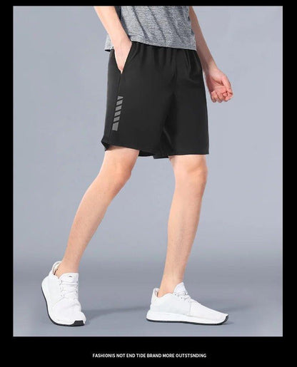 SONECHOKI Running Shorts Men Striped Printing Loose Basketball Sport Gym Breathable Shorts Fitness Training Workout Bottom Male - MANDOTOS