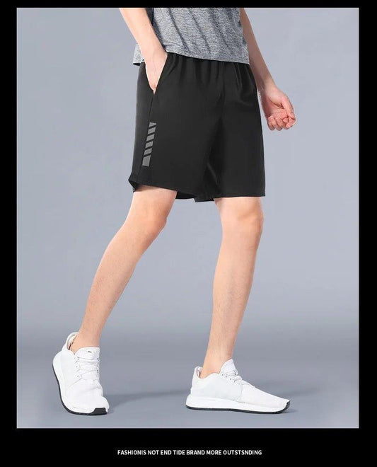 SONECHOKI Running Shorts Men Striped Printing Loose Basketball Sport Gym Breathable Shorts Fitness Training Workout Bottom Male - MANDOTOS