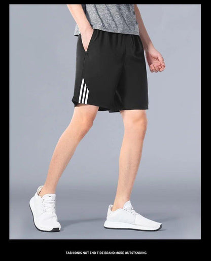 SONECHOKI Running Shorts Men Striped Printing Loose Basketball Sport Gym Breathable Shorts Fitness Training Workout Bottom Male - MANDOTOS
