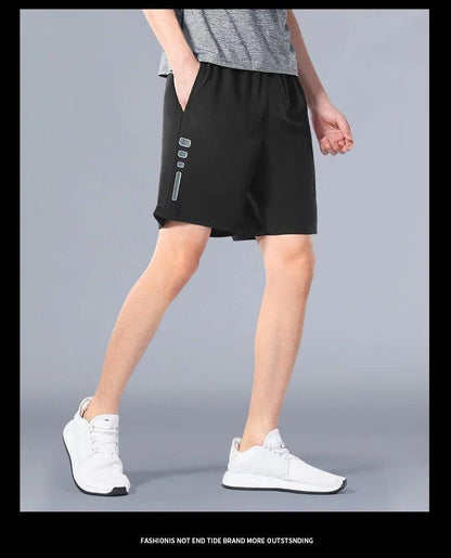 SONECHOKI Running Shorts Men Striped Printing Loose Basketball Sport Gym Breathable Shorts Fitness Training Workout Bottom Male - MANDOTOS