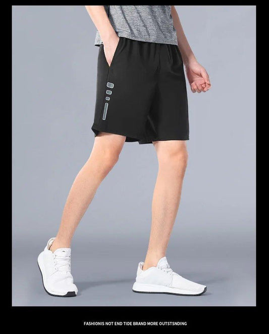 SONECHOKI Running Shorts Men Striped Printing Loose Basketball Sport Gym Breathable Shorts Fitness Training Workout Bottom Male - MANDOTOS