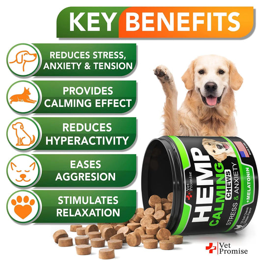 Soothing Hemp Dog Treats for Anxiety - 120 Pack - MANDOTOS