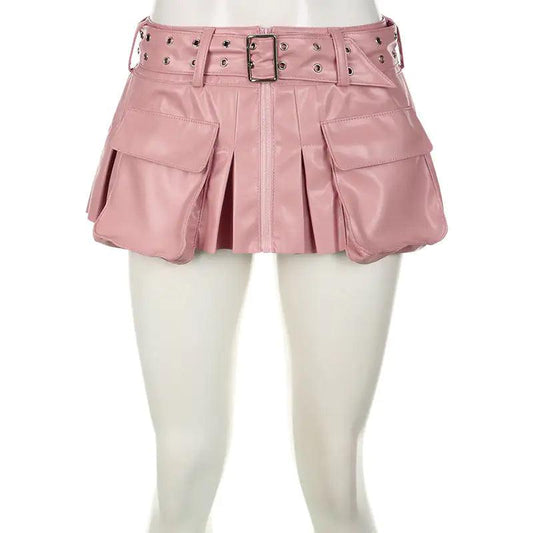 Spice Faux Leather Pleat Mini - MANDOTOS