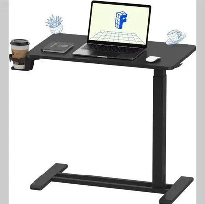 Standing Scroll Table With Hidden Wheels Side Table Height-adjustable Bed Table - MANDOTOS